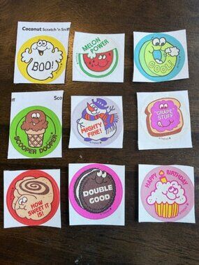 Vintage/Retro 80's Scratch & Sniff Stickers Matte Trend 9 Different Scents